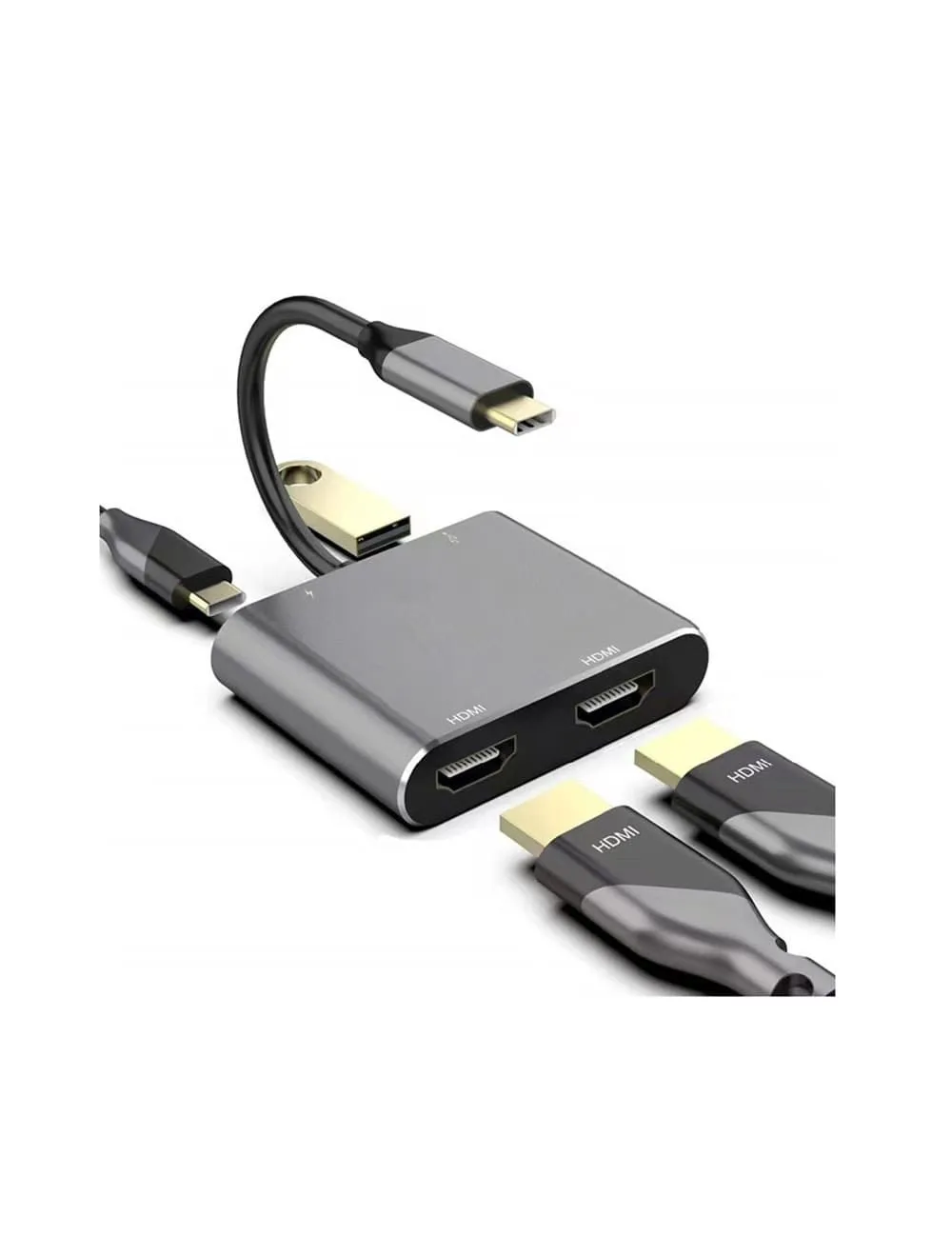 L'AVVENTO CV152 4-in-1 USB-C Hub with Dual HDMI, USB 3.0 & PD Charging - صورة 3